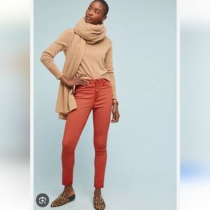 Ag Anthropologie High Rise Abbey Ankle Skinny Jeans Women's Coral Jeans 30R
